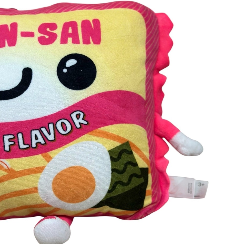 Ramen-San Shrimp Flavor Soft Plush Pillow Kawaii Pink Yellow Instant Noodle - Picture 5 of 8